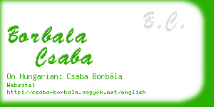 borbala csaba business card